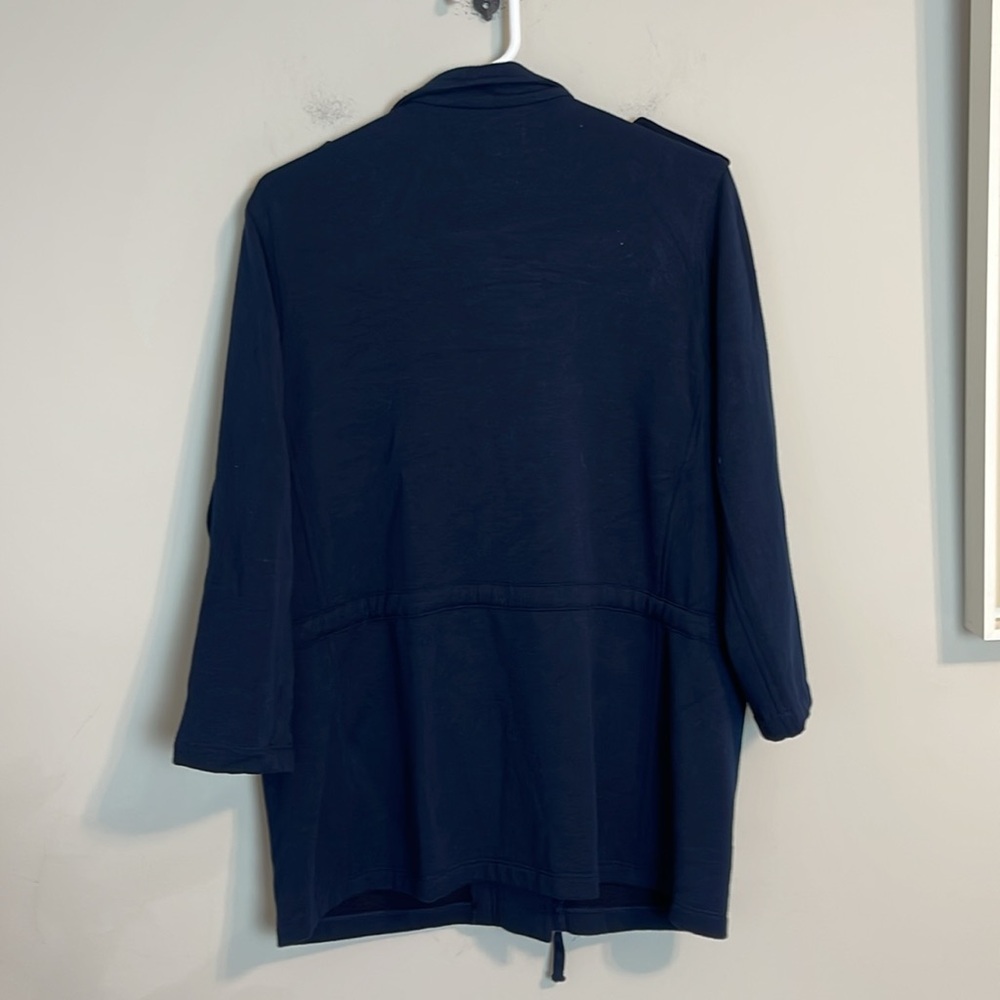 Bailey 44 navy blue button-down sweatshirt jacket cardigan size medium - Picture 4 of 7